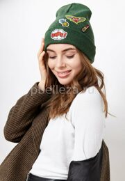 Молодежная шапка с шевронами (зеленый)