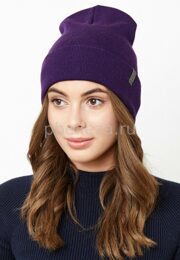 Молодежная шапка-бини (темно-фиолетовый)